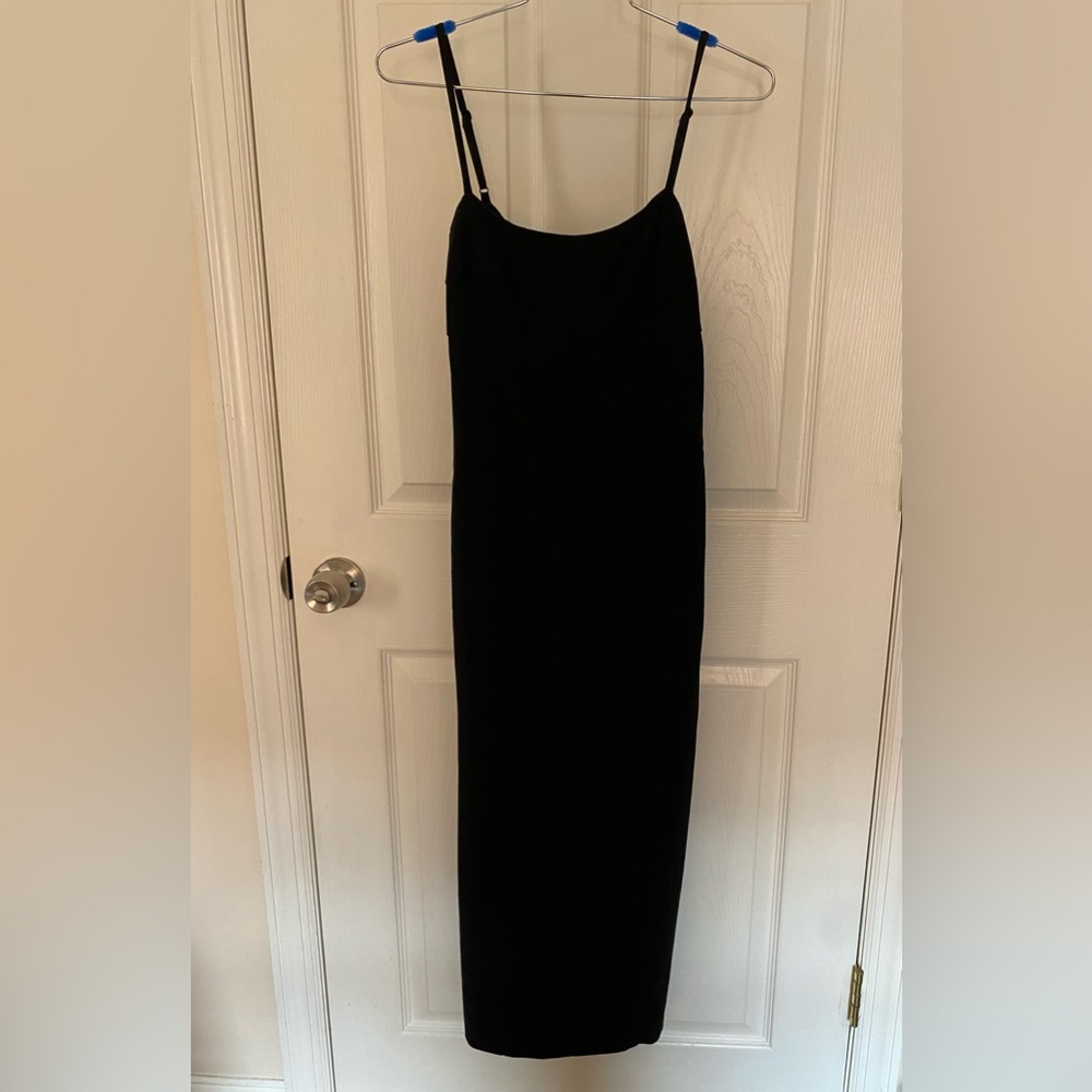 S Midi Pull & Bear Black Zip Up Dress